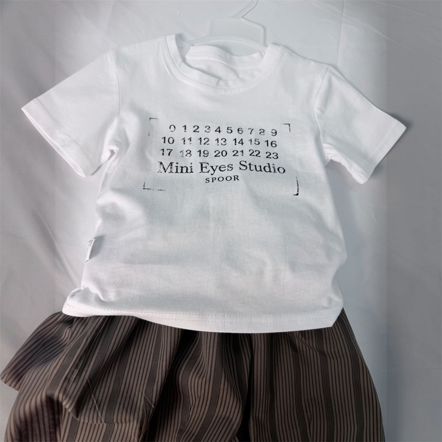 T-shirt stampa numerata in cotone due varianti cod#095