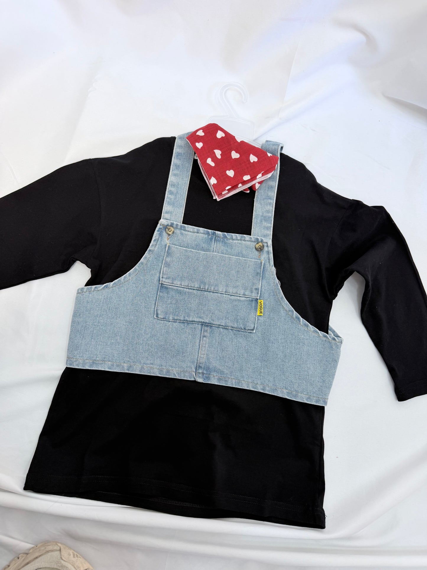 Maxi Shirt abitino +salopetta in denim corta-cod#058