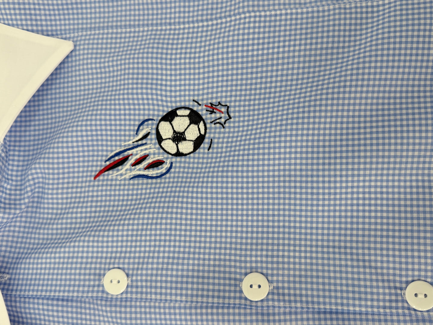 Grembiule asilo azzurro calcio