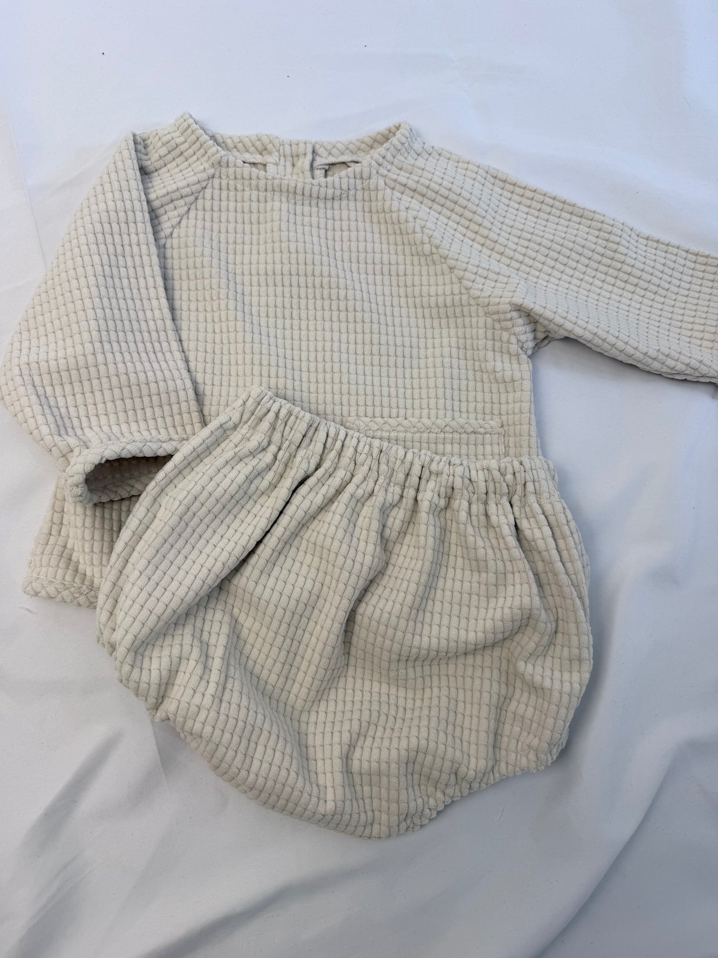 Set neonato/a in effetto spugna - beige naturale cod#031