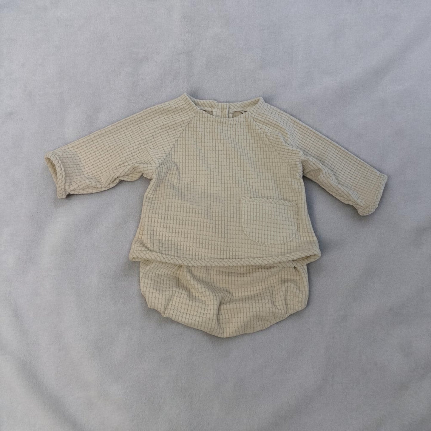 Set neonato/a in effetto spugna - beige naturale cod#031