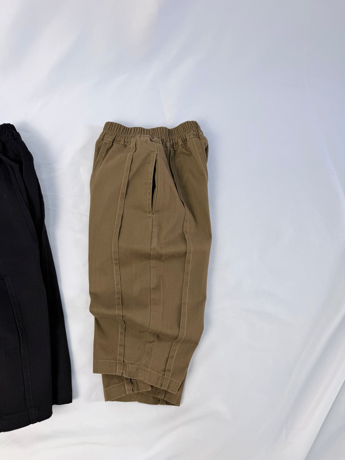 Pantaloni in cotone taglio elegante Vestibilità ampia Nero e marrone cod#022