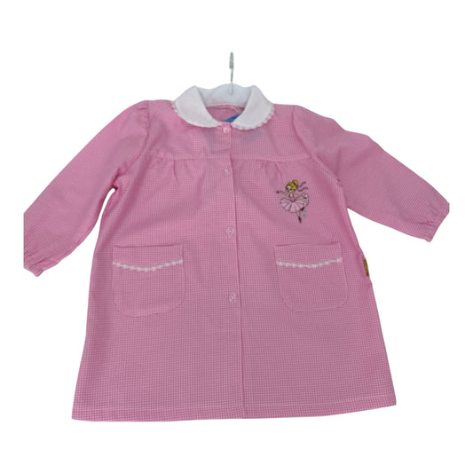 Grembiule asilo rosa ballerina con bottoni