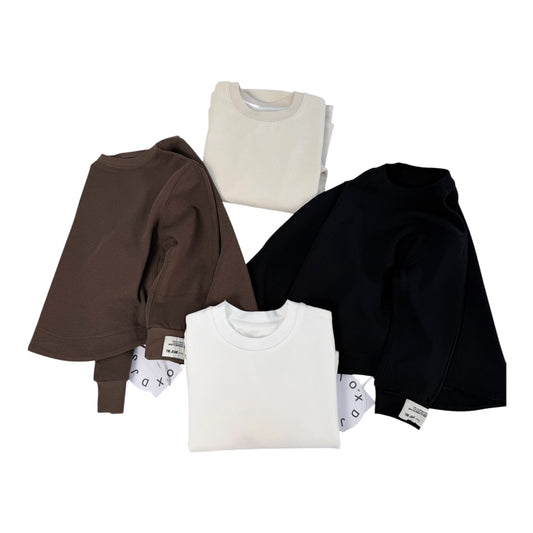 Felpa Bambino/a in Cotone Girocollo Oversize | Stile Minimal Unisex cod#001