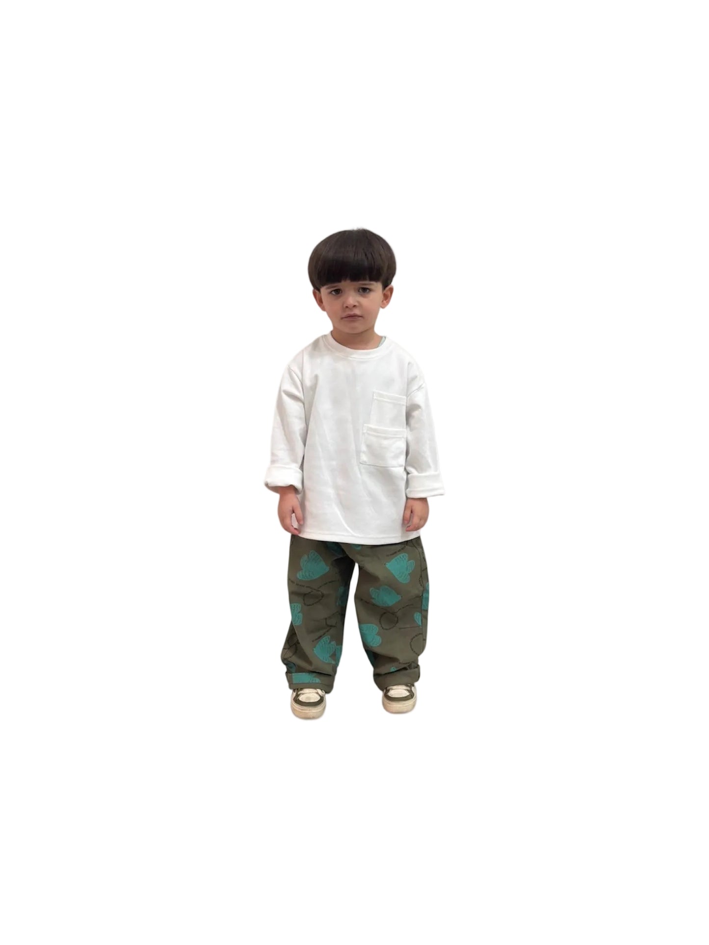 Pantaloni Bambino Cotone Denim Morbido Vita Elastica – Lunghi con Stampa cod#004