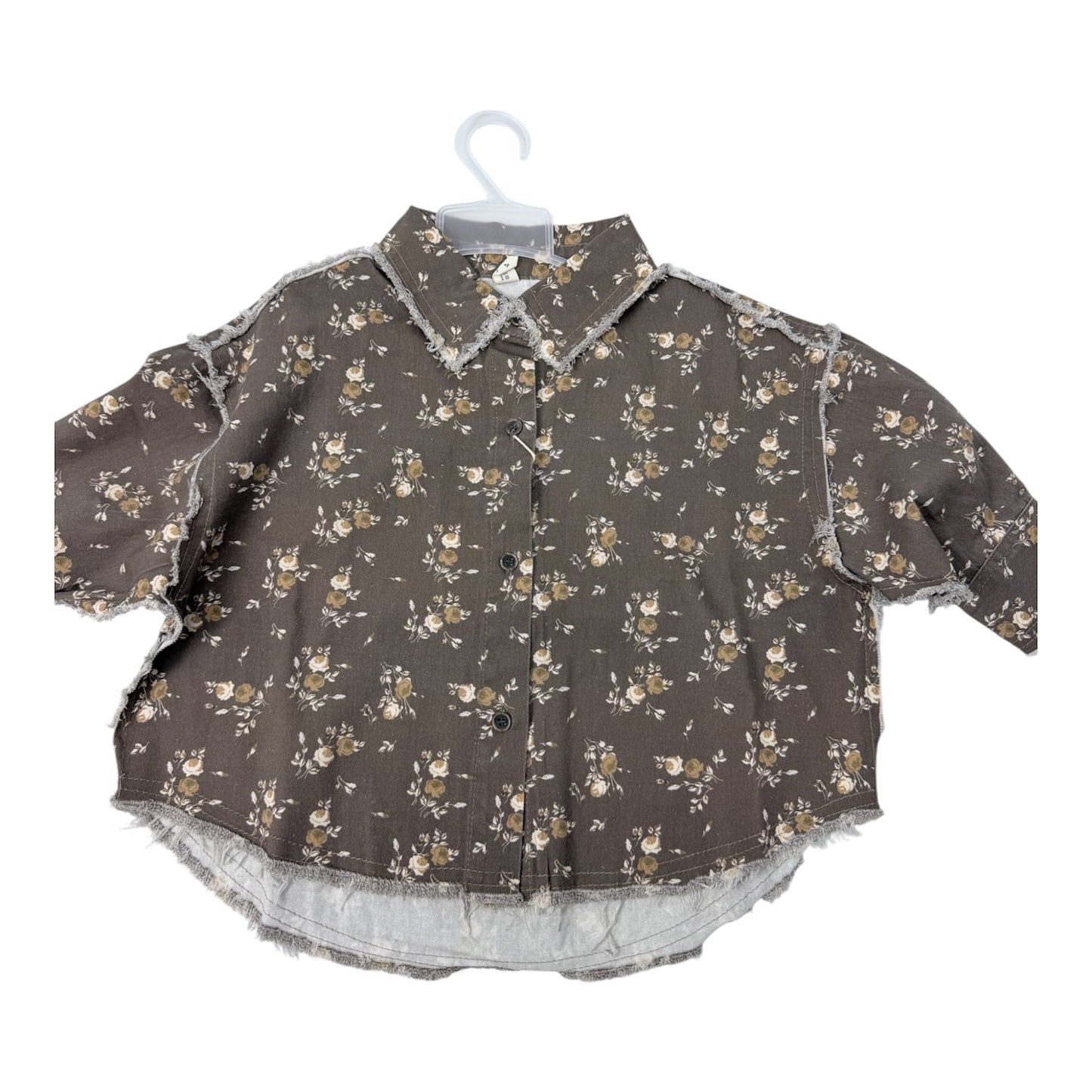 Camicia in cotone Denim - sfrangiata effetto over cod#006