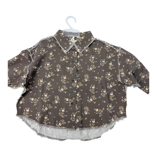 Camicia in cotone Denim - sfrangiata effetto over cod#006