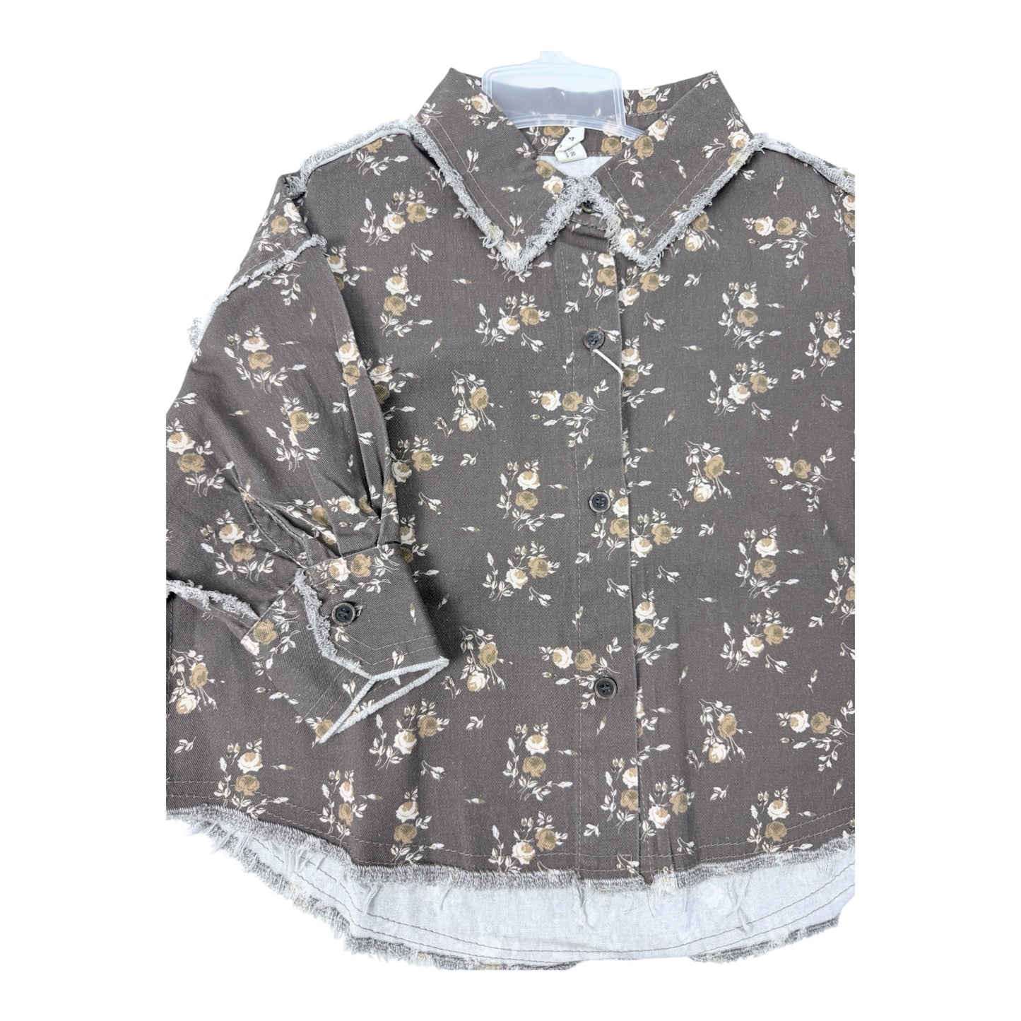 Camicia in cotone Denim - sfrangiata effetto over cod#006