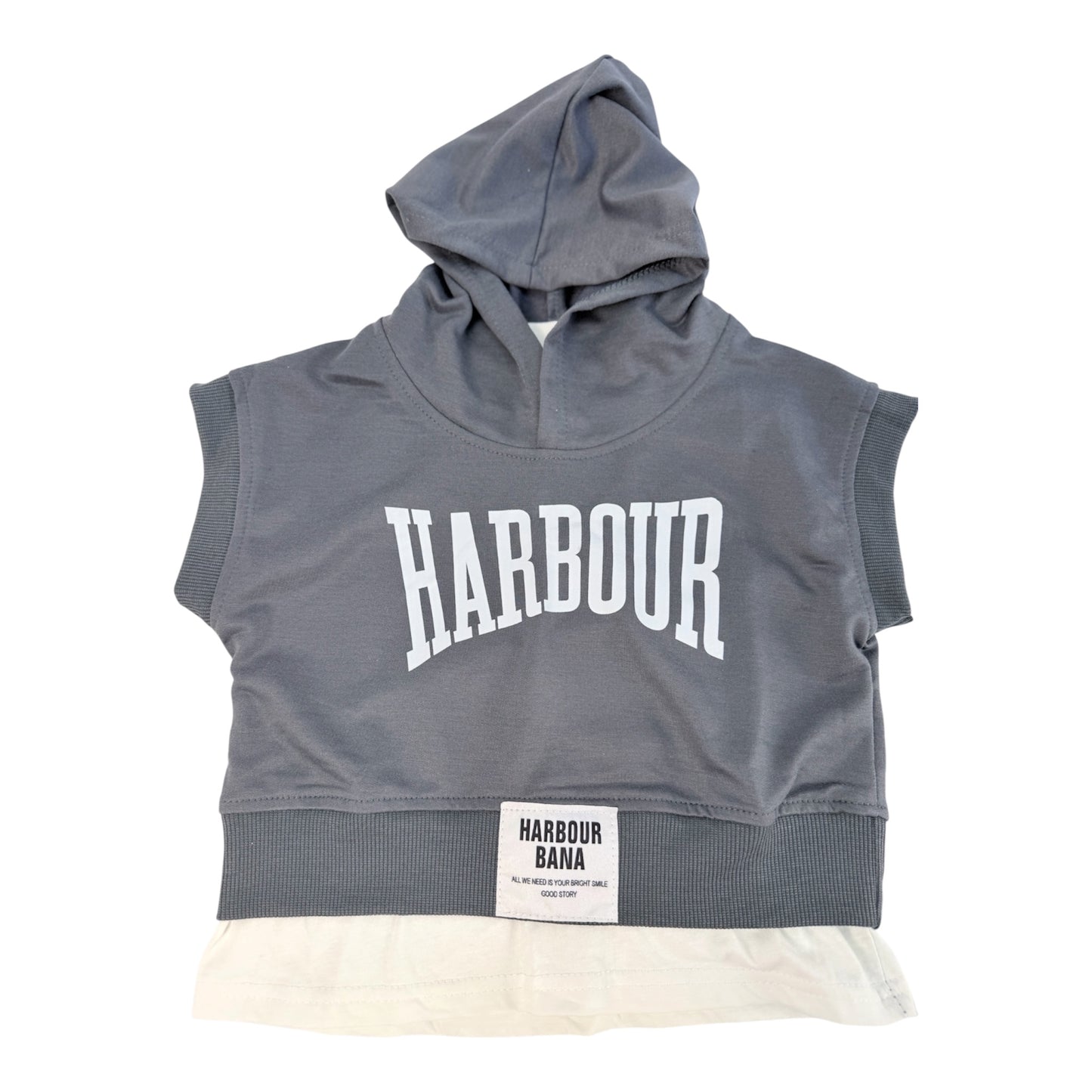Felpa bambino in cotone con cappuccio e effetto doppio strato “Harbour” – 18 mesi / 5 anni