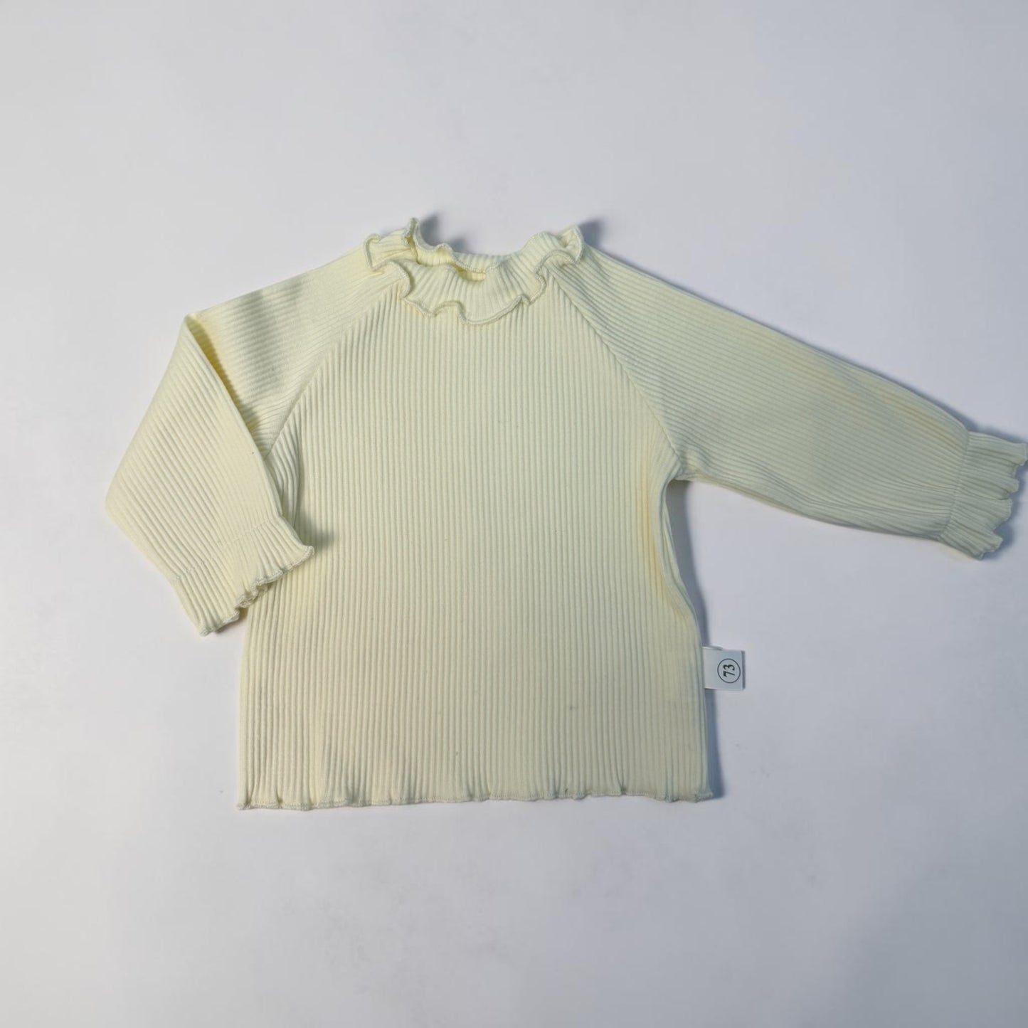 Maglietta in cotone a costine neonata/o – manica lunga con collo volant- cod#010