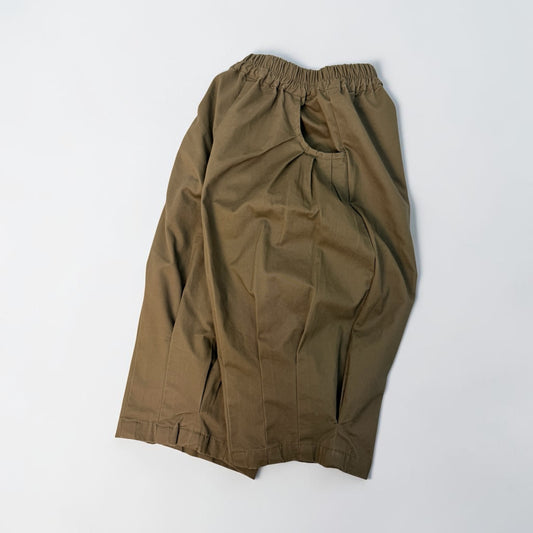 Pantalone ballon in cotone marrone con pieghe – vestibilita’ over -cod#015