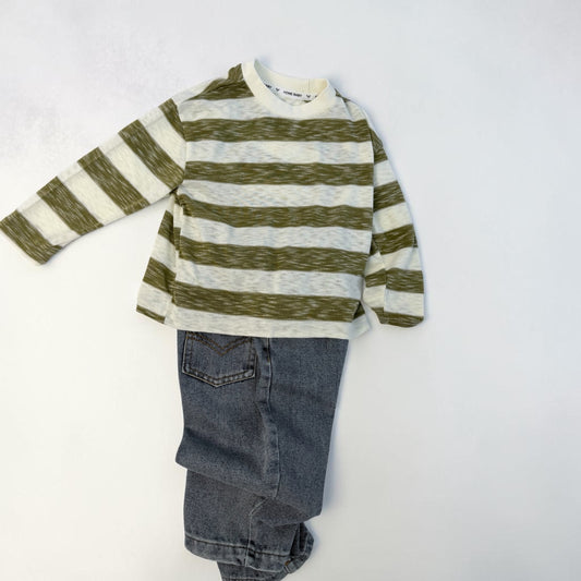 Maglia Bambino in Cotone Leggero a Righe – Effetto Filato (2–10 anni) cod#027