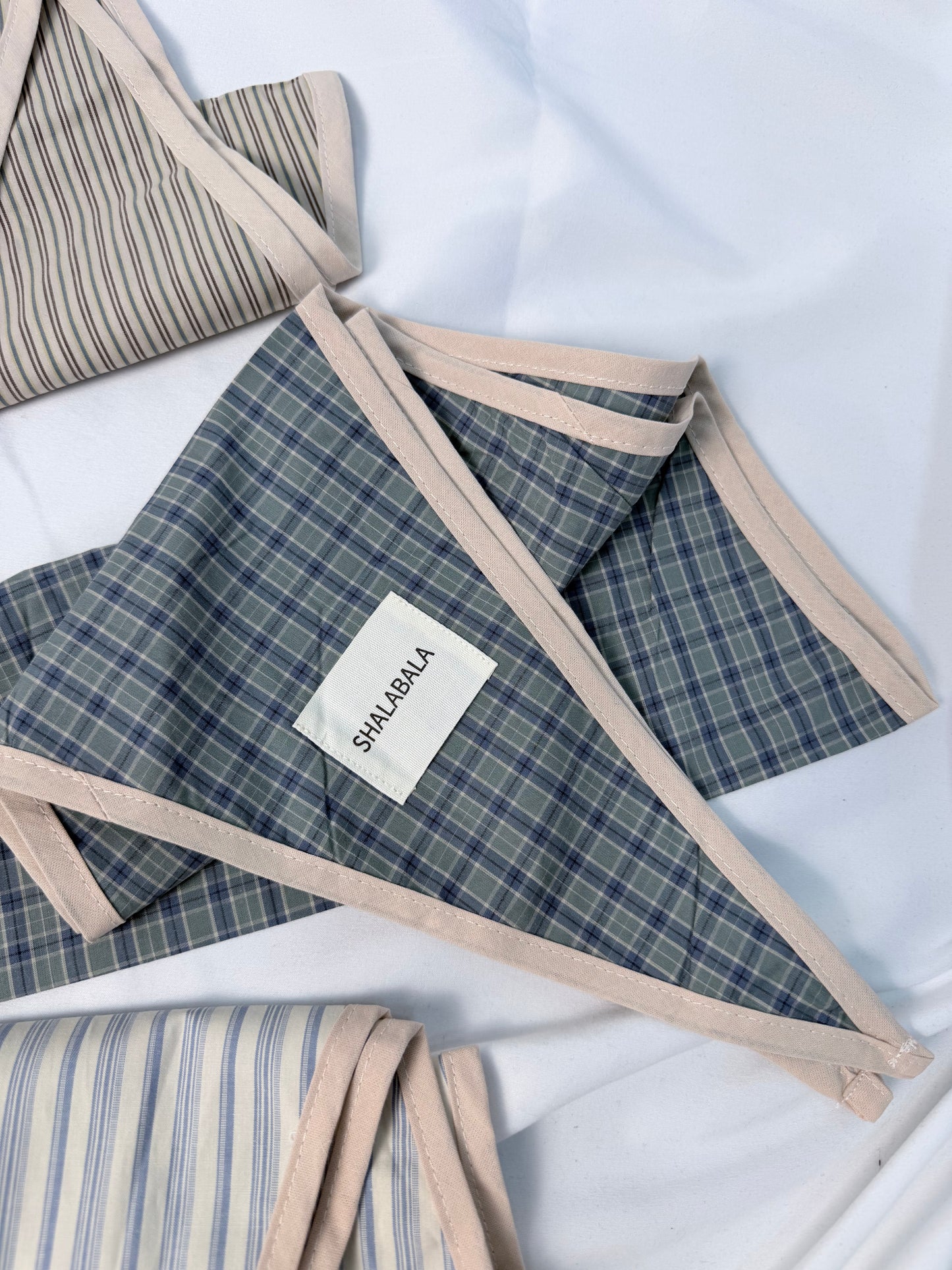 Foulard Bambini Unisex in Cotone – Sciarpa Leggera Lunga con Fantasie a Righe e Quadri -cod040