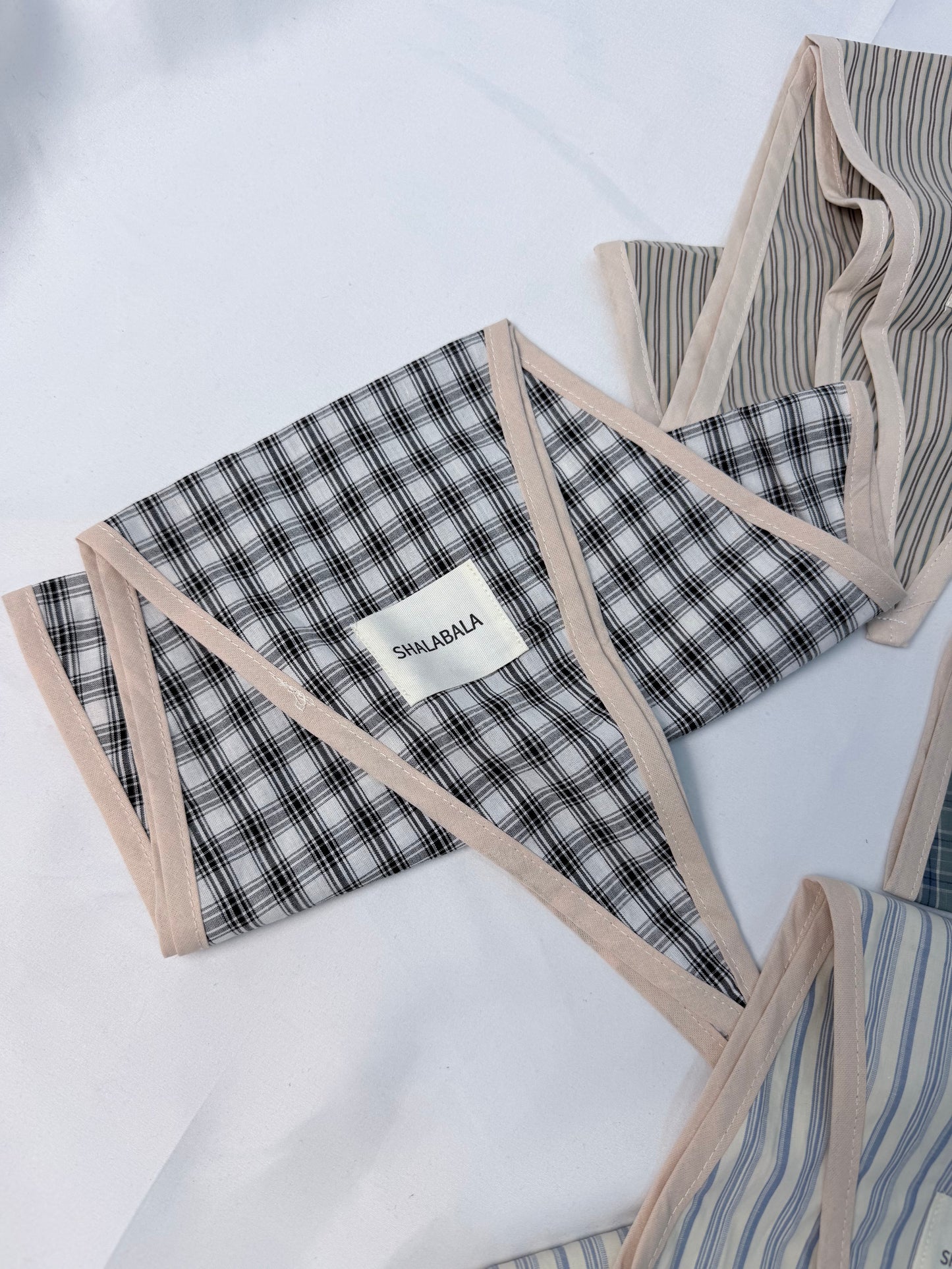 Foulard Bambini Unisex in Cotone – Sciarpa Leggera Lunga con Fantasie a Righe e Quadri -cod040