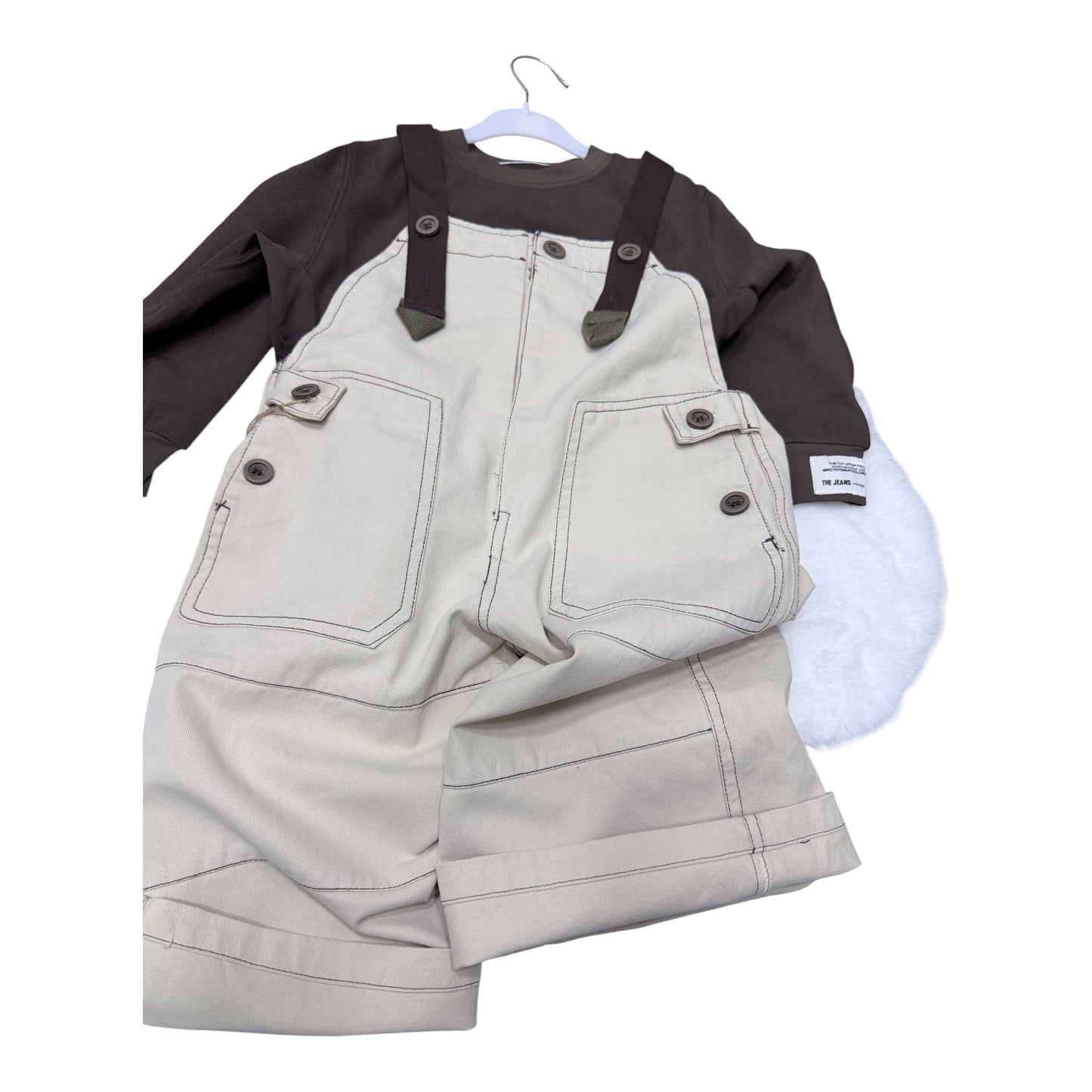 Salopette in cotone chiaro 3-10 anni -cod#007