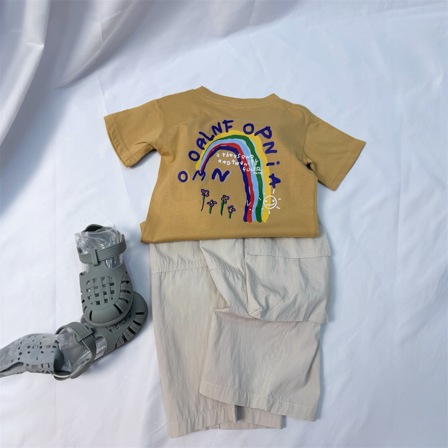 Pantalone cargo tessuto tecnico con tasconi laterali da 2 a 8 anni due varianti cod#083