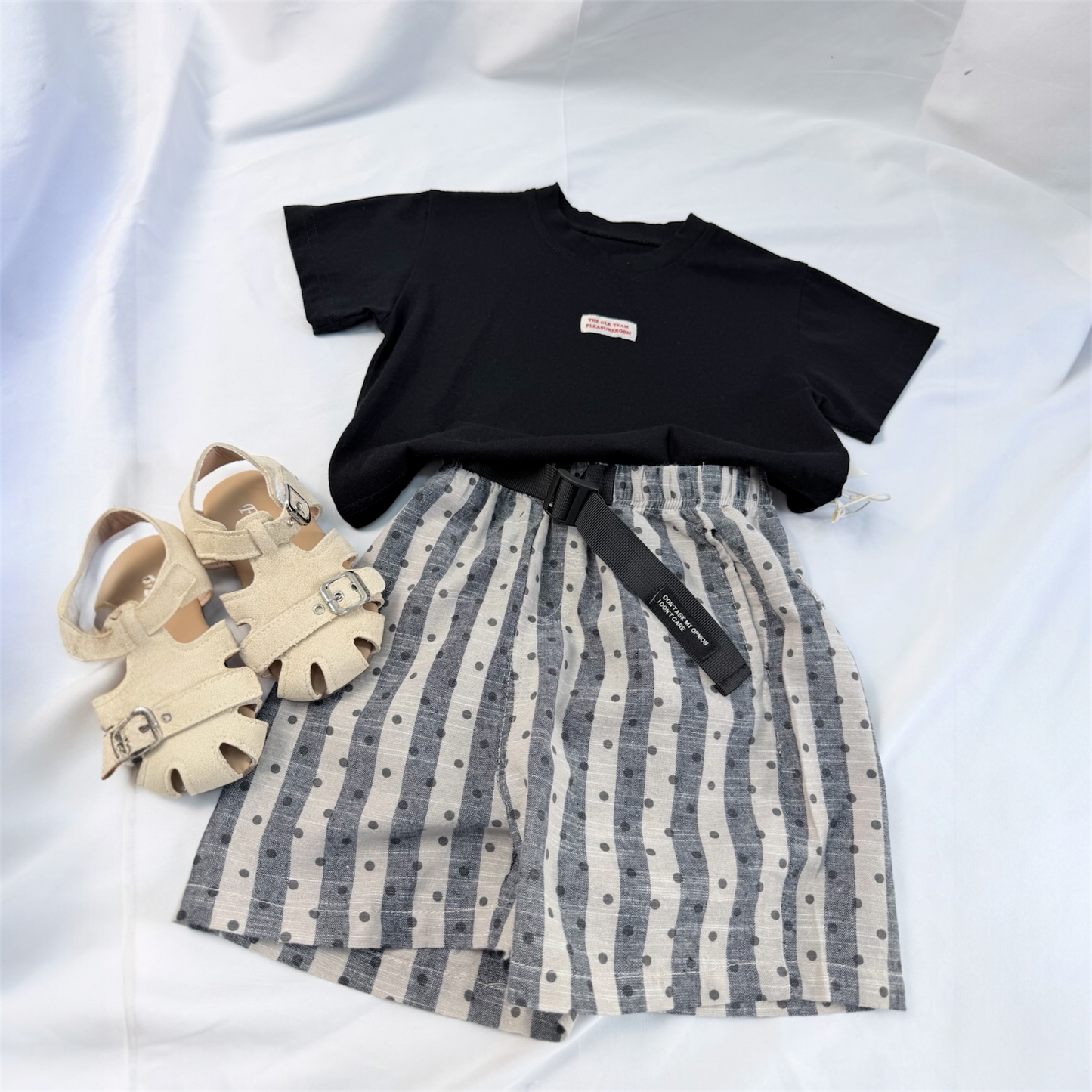 Short in cotone a righe con variante pois cod#075