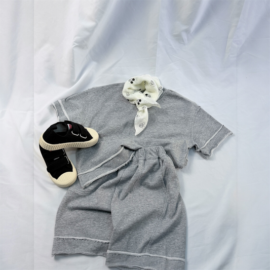 Set boys grigio effetto sfrangiato cod#086