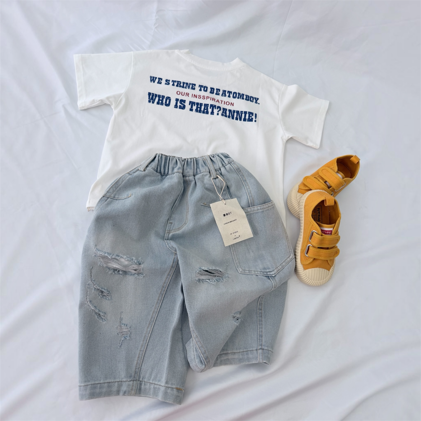 Bermuda in denim chiaro extra over unisex cod#092
