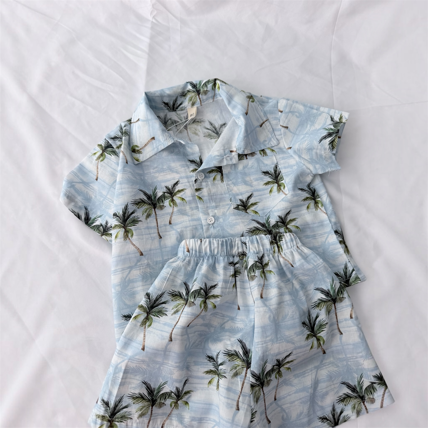 Set Tropical Vestibilità regolare camicia +shorts in cotone cod#098