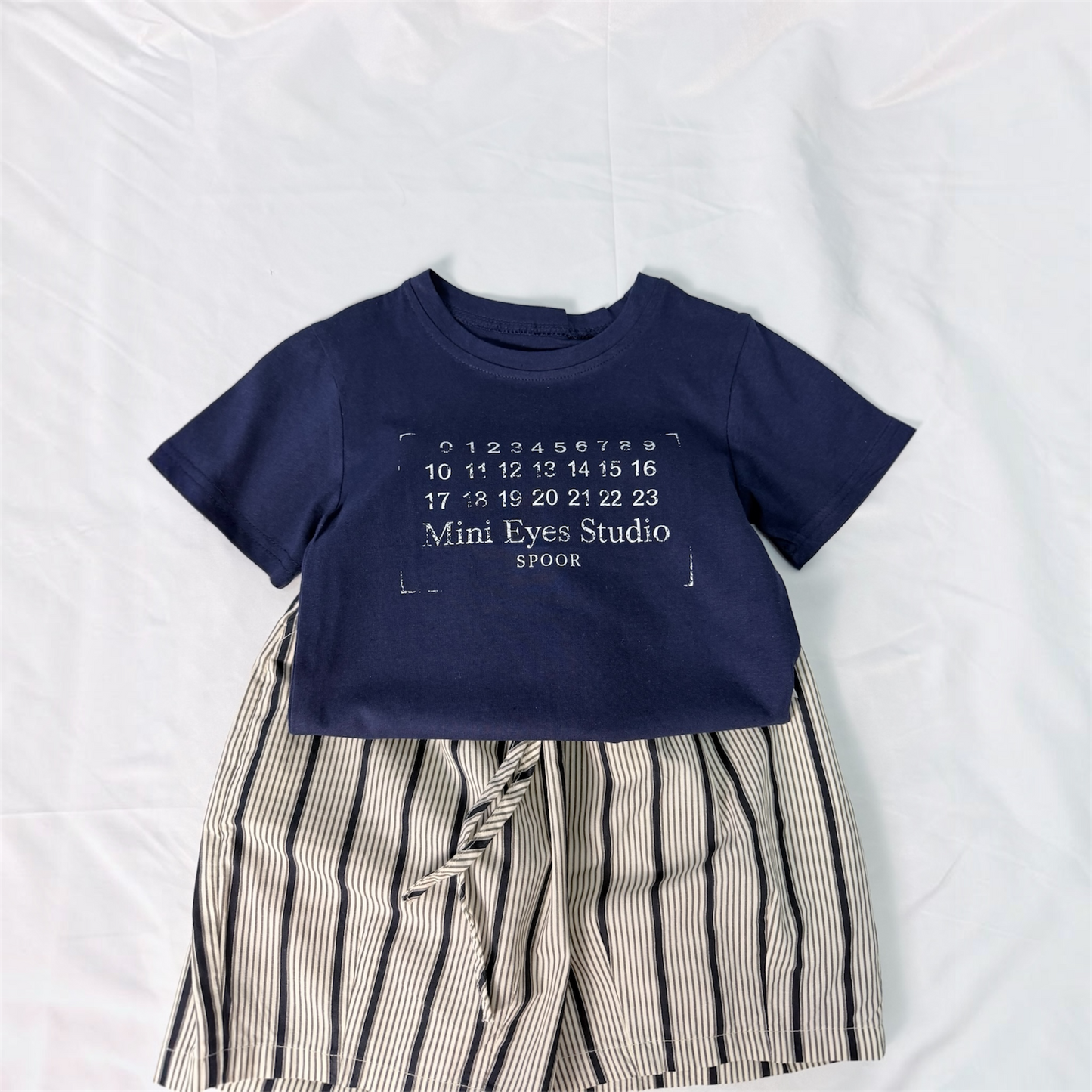 T-shirt stampa numerata in cotone due varianti cod#095
