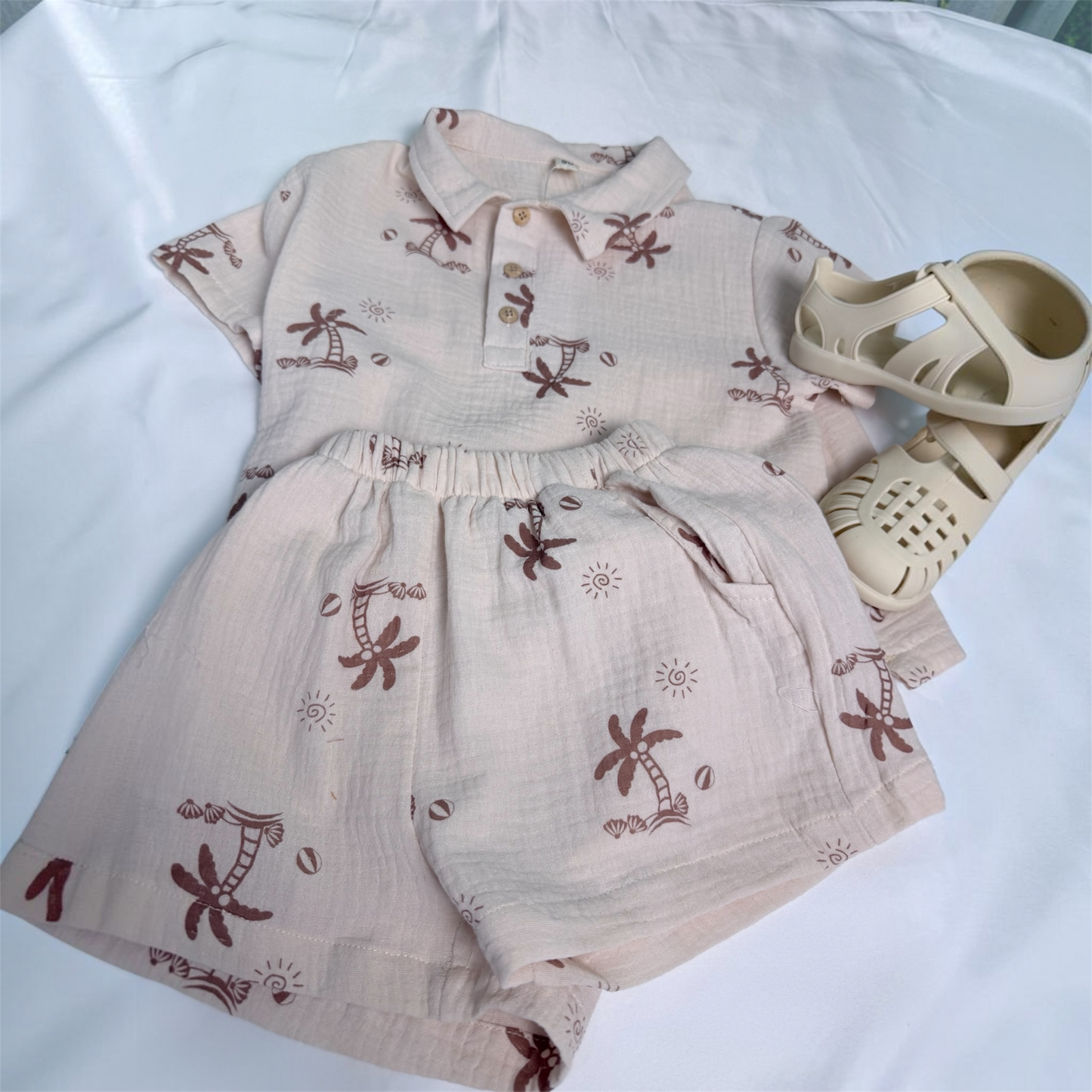 Set Palme in cotone garzato cod#099