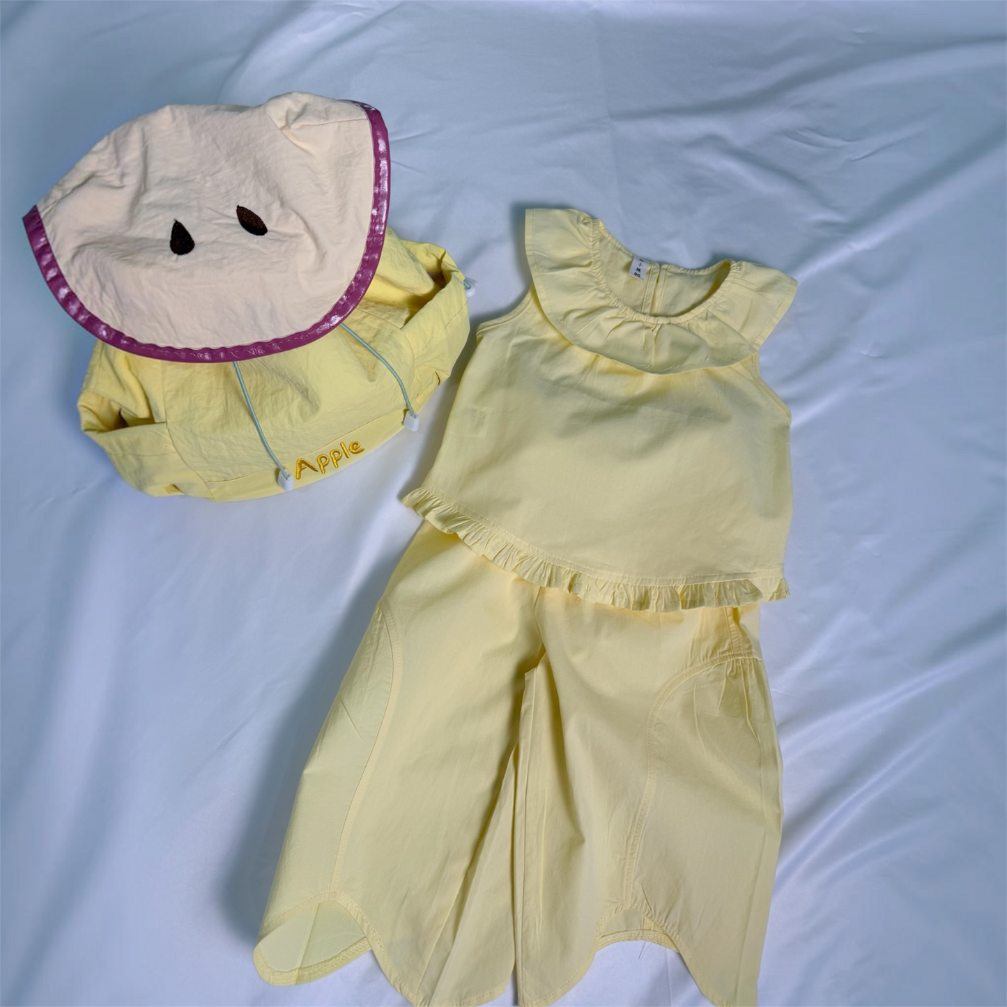 Cord set Bimba giallo in cotone top+panta